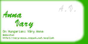 anna vary business card