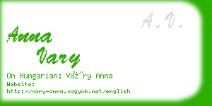 anna vary business card